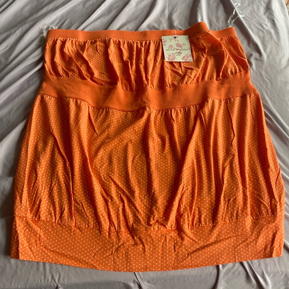 Derek heart plus orange polkadot tube top